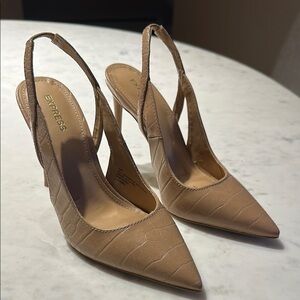 Express Tan Slingback Heels